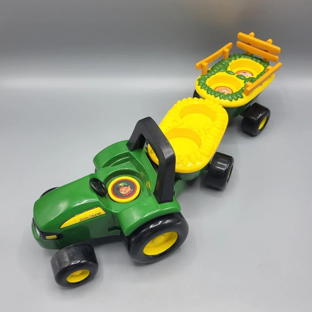John Deere Animal Sounds Hayride Tractor Toy Kids Green Yellow Works